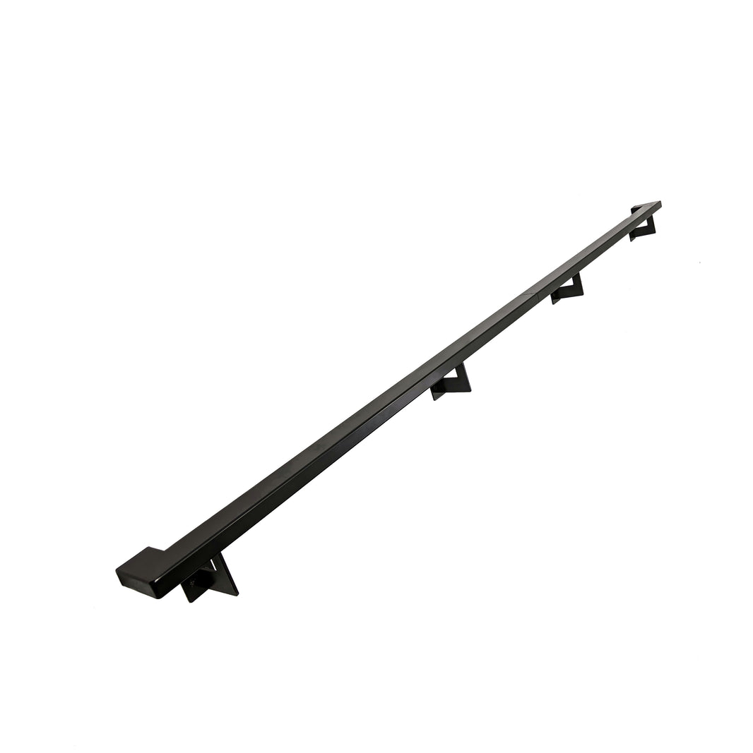Urban Contemporary Aluminum Complete Handrail Grab Bar Set, Brackets Included, Matt Black Powder Coated Finish