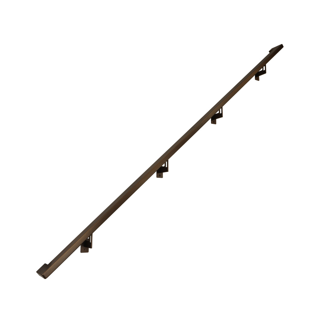 Modern Minimalist High Strength Aluminum Handrail Grab Bar, Brackets Included, Bronze Powder Coat