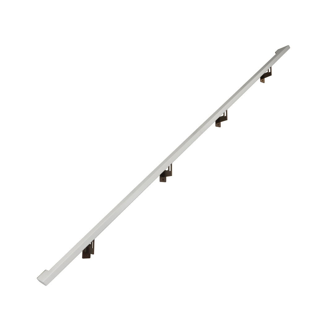 Modern Minimalist High Strength Aluminum Handrail Grab Bar, Brackets Included, Satin White / Bronze Powder Coat