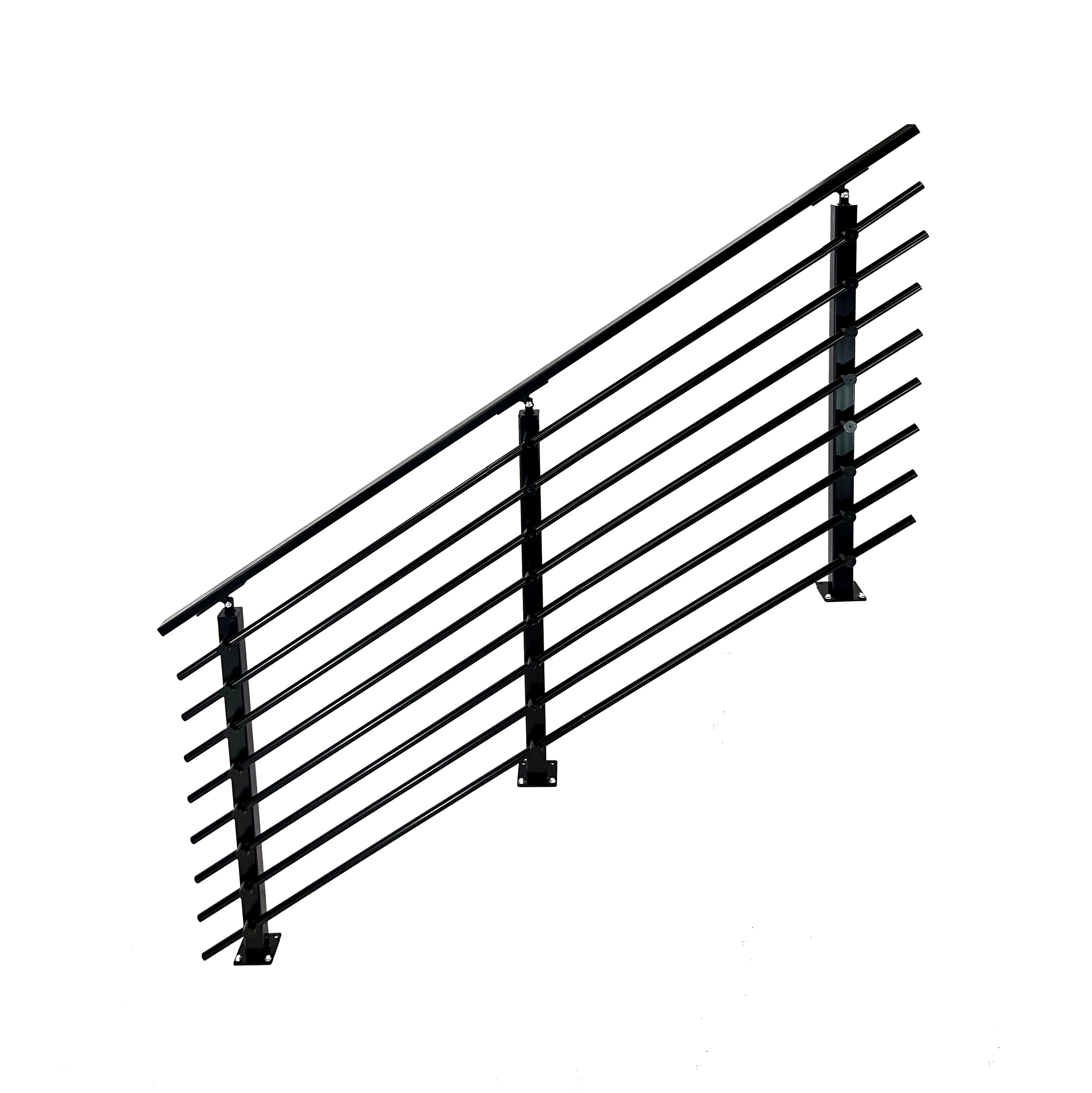 Modern Horizontal Fully Adjustable Railing Banister System, for Stairc