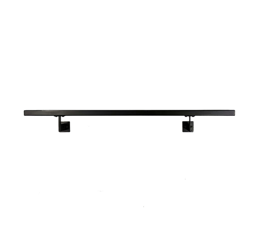 Urban Contemporary Aluminum Complete Handrail Grab Bar Set, Brackets Included, Matt Black Powder Coated Finish
