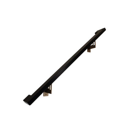Modern Minimalist High Strength Aluminum Handrail Grab Bar, Brackets Included, Matt Black / Bronze Powder Coat