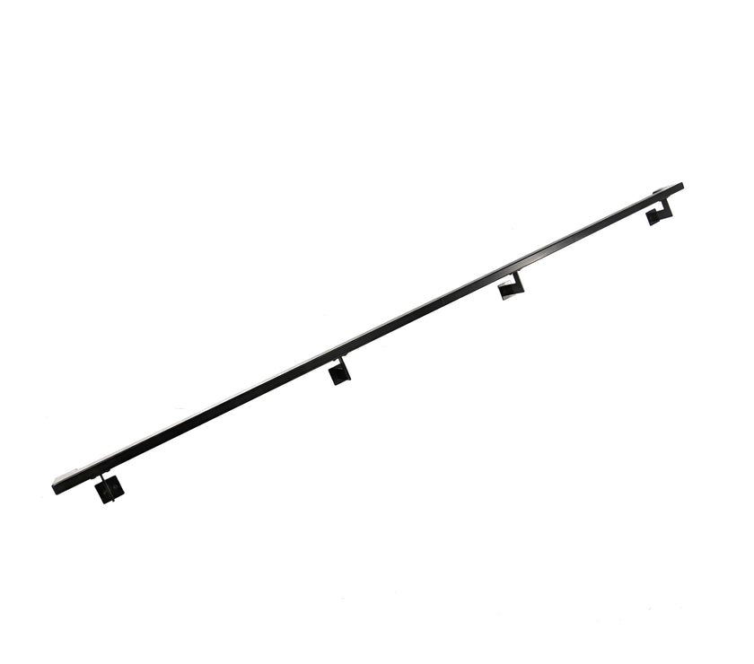 Urban Contemporary Aluminum Complete Handrail Grab Bar Set, Brackets Included, Matt Black Powder Coated Finish