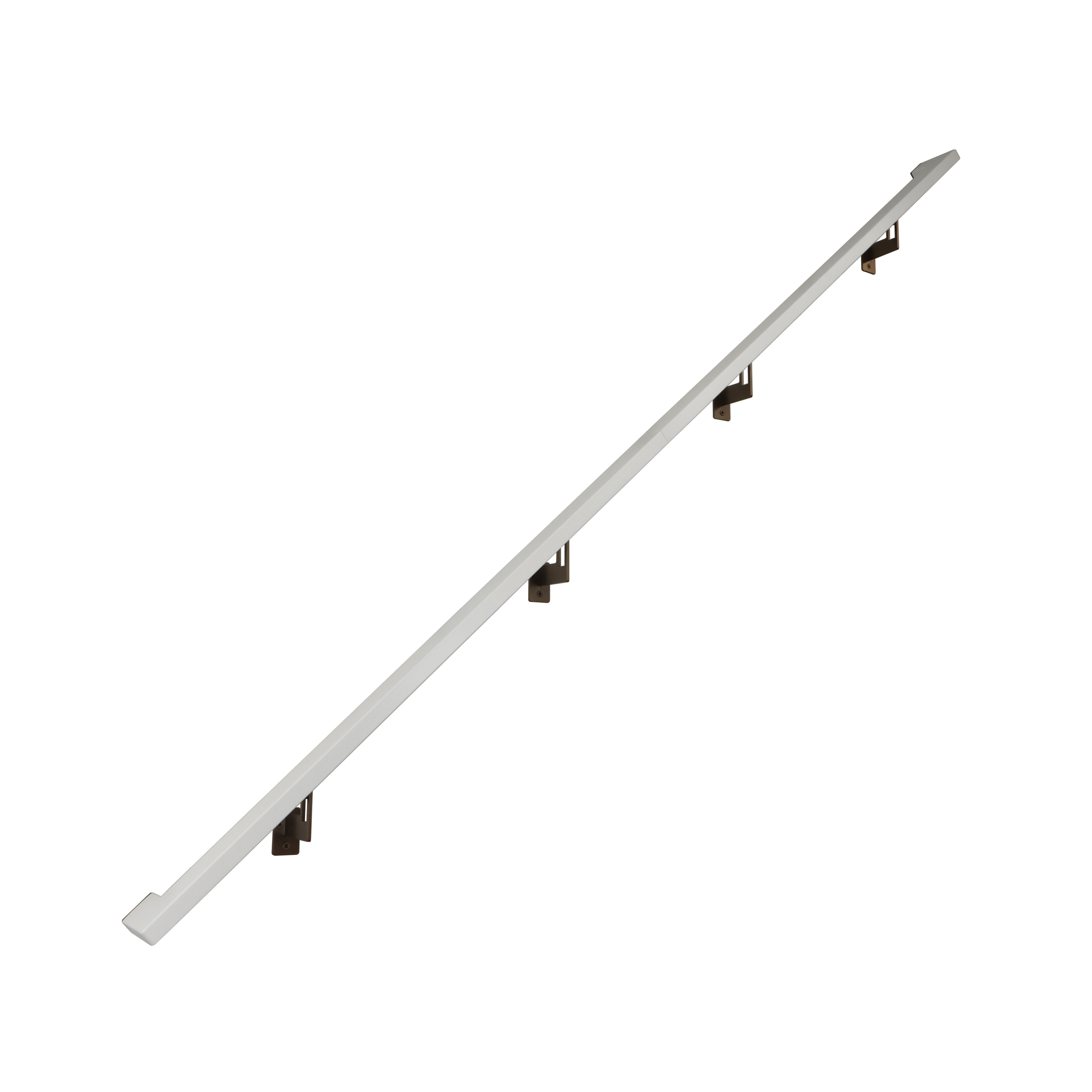Modern Minimalist High Strength Aluminum Handrail Grab Bar, Brackets Included, Satin White / Bronze Powder Coat