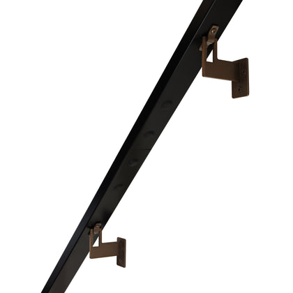 Modern Minimalist High Strength Aluminum Handrail Grab Bar, Brackets Included, Matt Black / Bronze Powder Coat