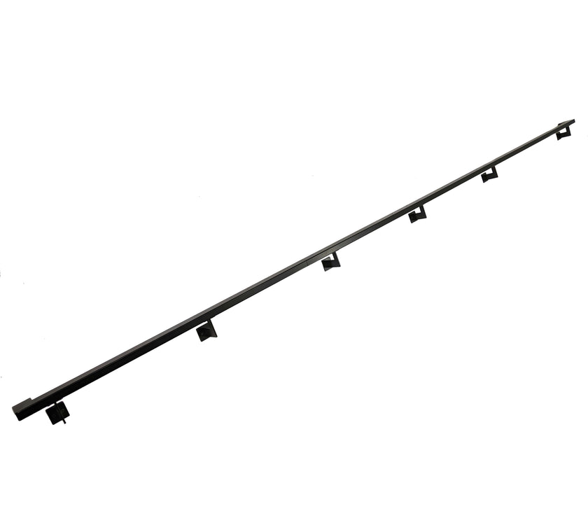 Urban Contemporary Aluminum Complete Handrail Grab Bar Set, Brackets Included, Matt Black Powder Coated Finish
