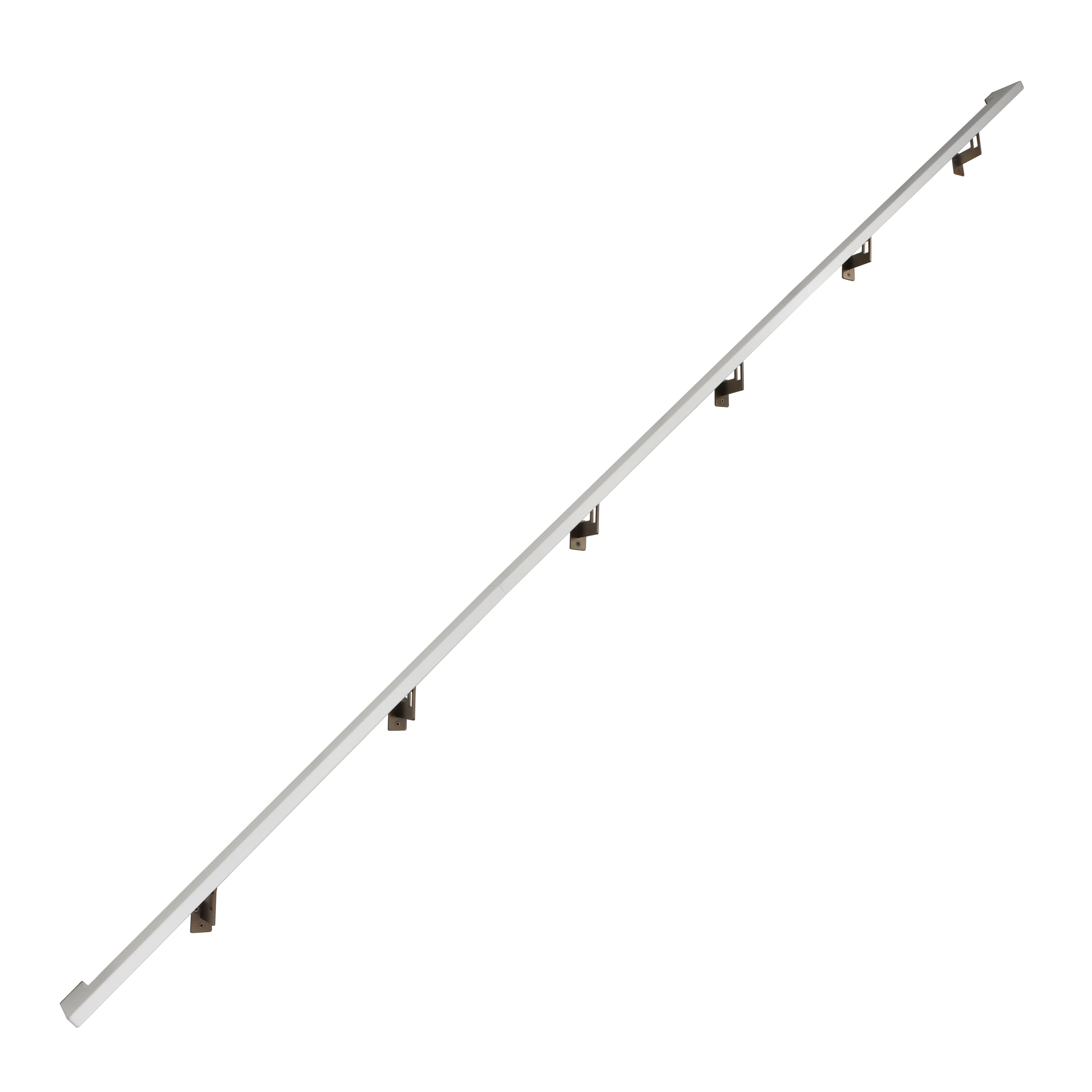 Modern Minimalist High Strength Aluminum Handrail Grab Bar, Brackets Included, Satin White / Bronze Powder Coat