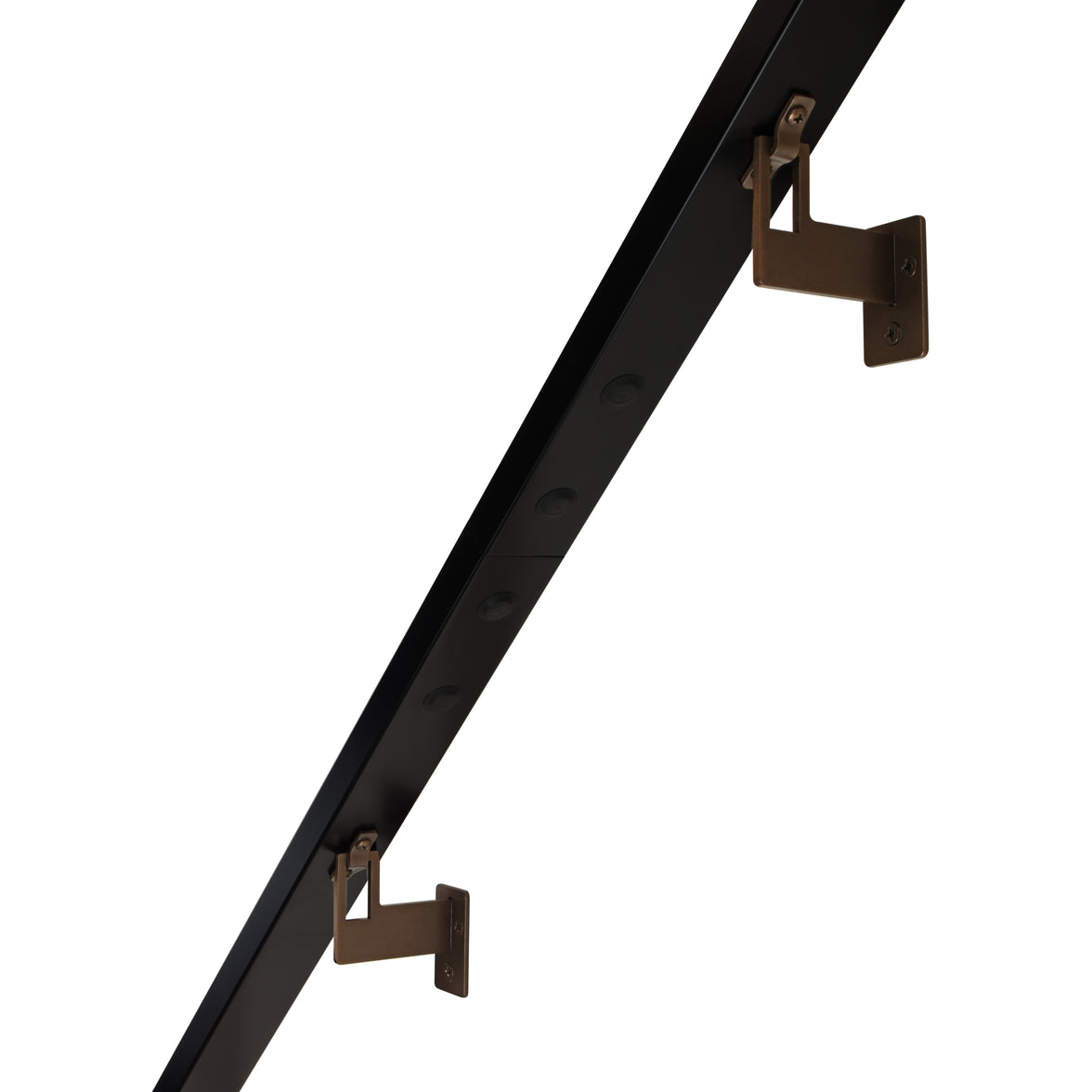 Modern Minimalist High Strength Aluminum Handrail Grab Bar, Brackets Included, Matt Black / Bronze Powder Coat