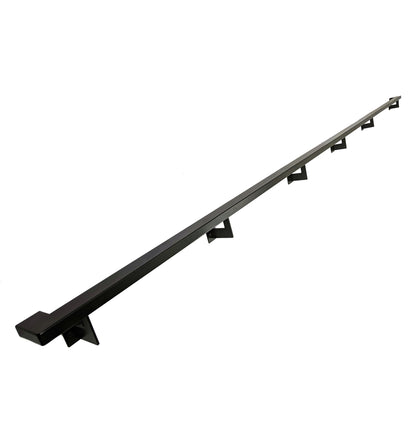 Urban Contemporary Aluminum Complete Handrail Grab Bar Set, Brackets Included, Matt Black Powder Coated Finish