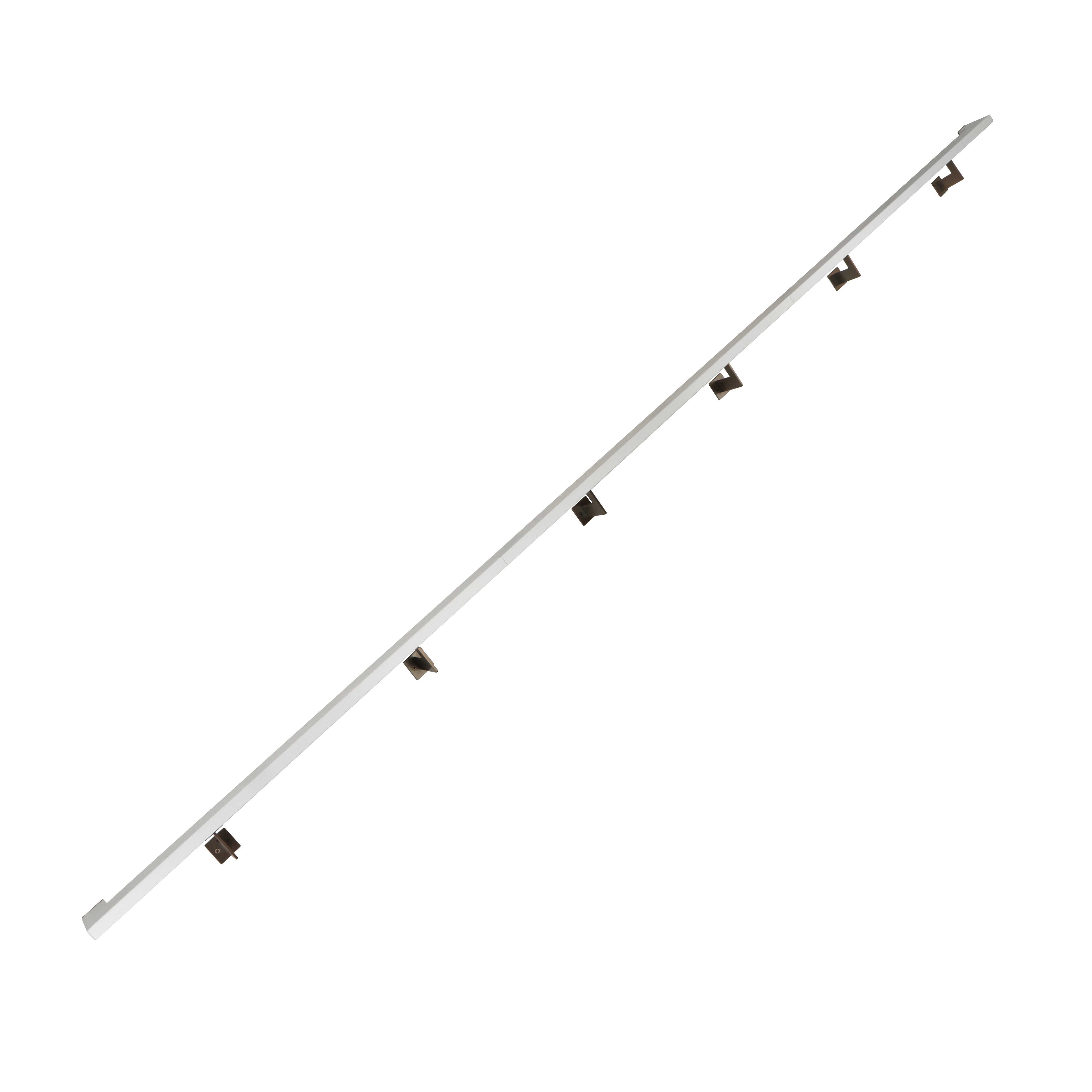 Urban Contemporary Aluminum Complete Handrail Grab Bar Set, Brackets Included, Bronze / Satin White Powder Coated Finish