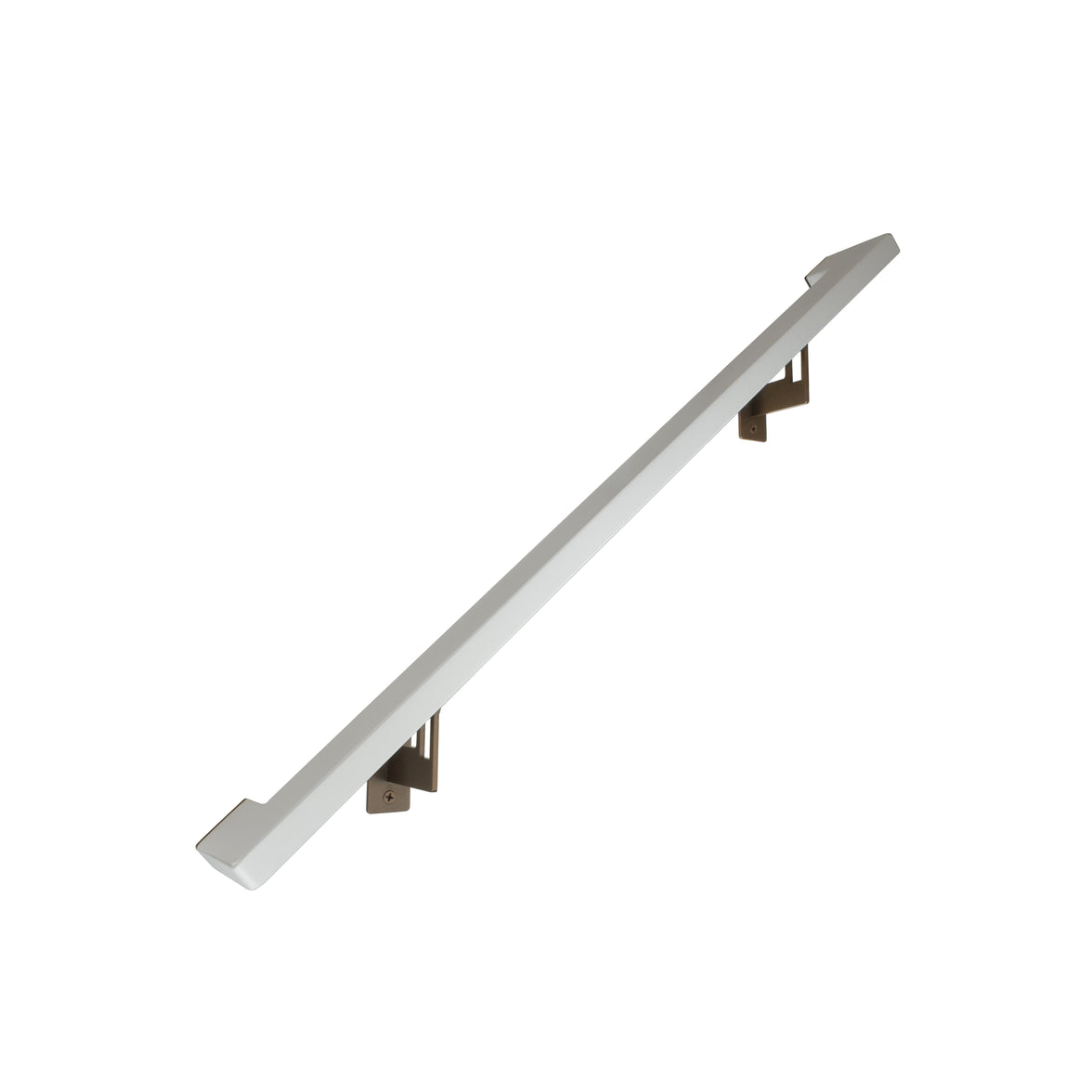 Modern Minimalist High Strength Aluminum Handrail Grab Bar, Brackets Included, Satin White / Bronze Powder Coat