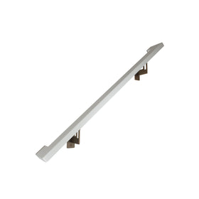 Modern Minimalist High Strength Aluminum Handrail Grab Bar, Brackets Included, Satin White / Bronze Powder Coat