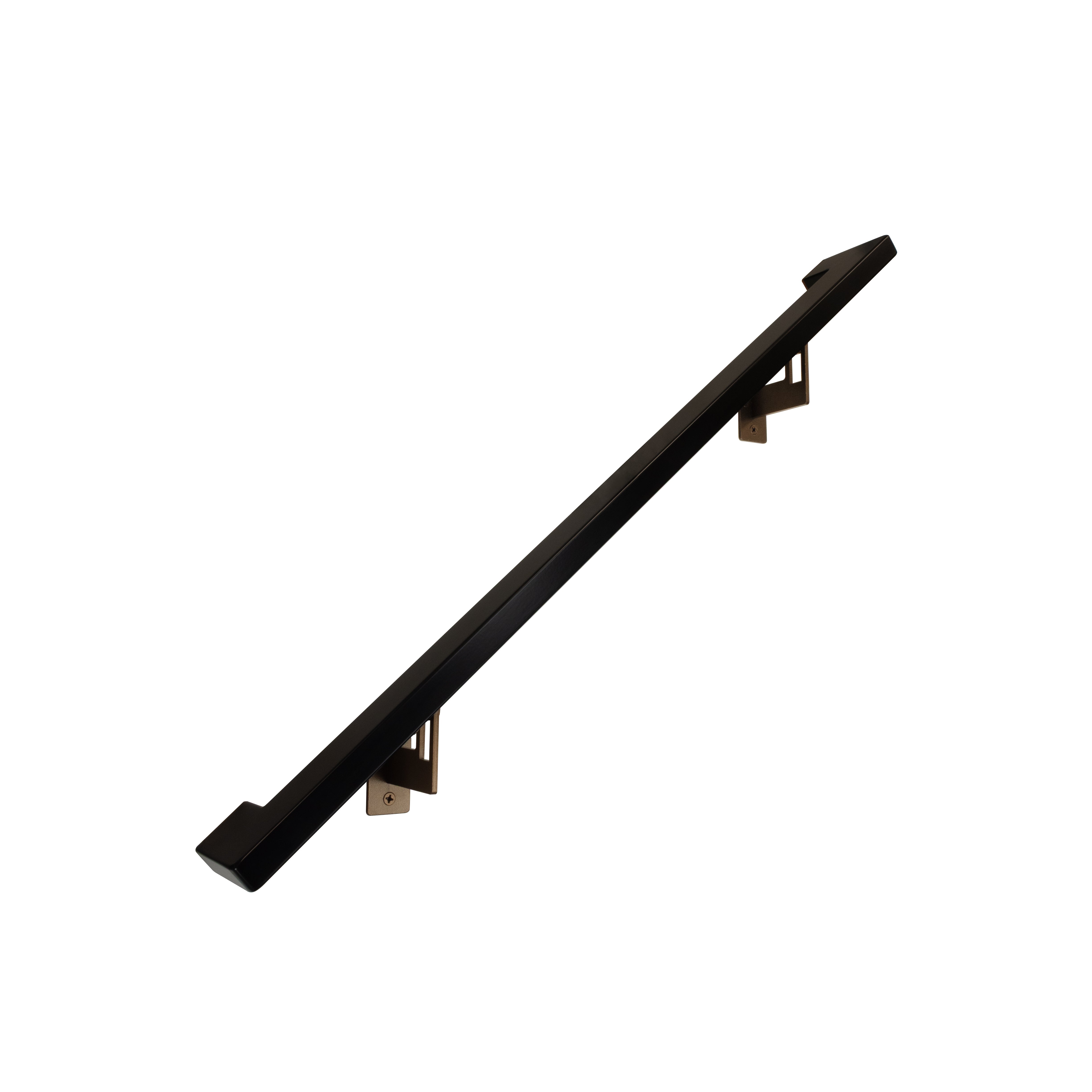Modern Minimalist High Strength Aluminum Handrail Grab Bar, Brackets Included, Matt Black / Bronze Powder Coat