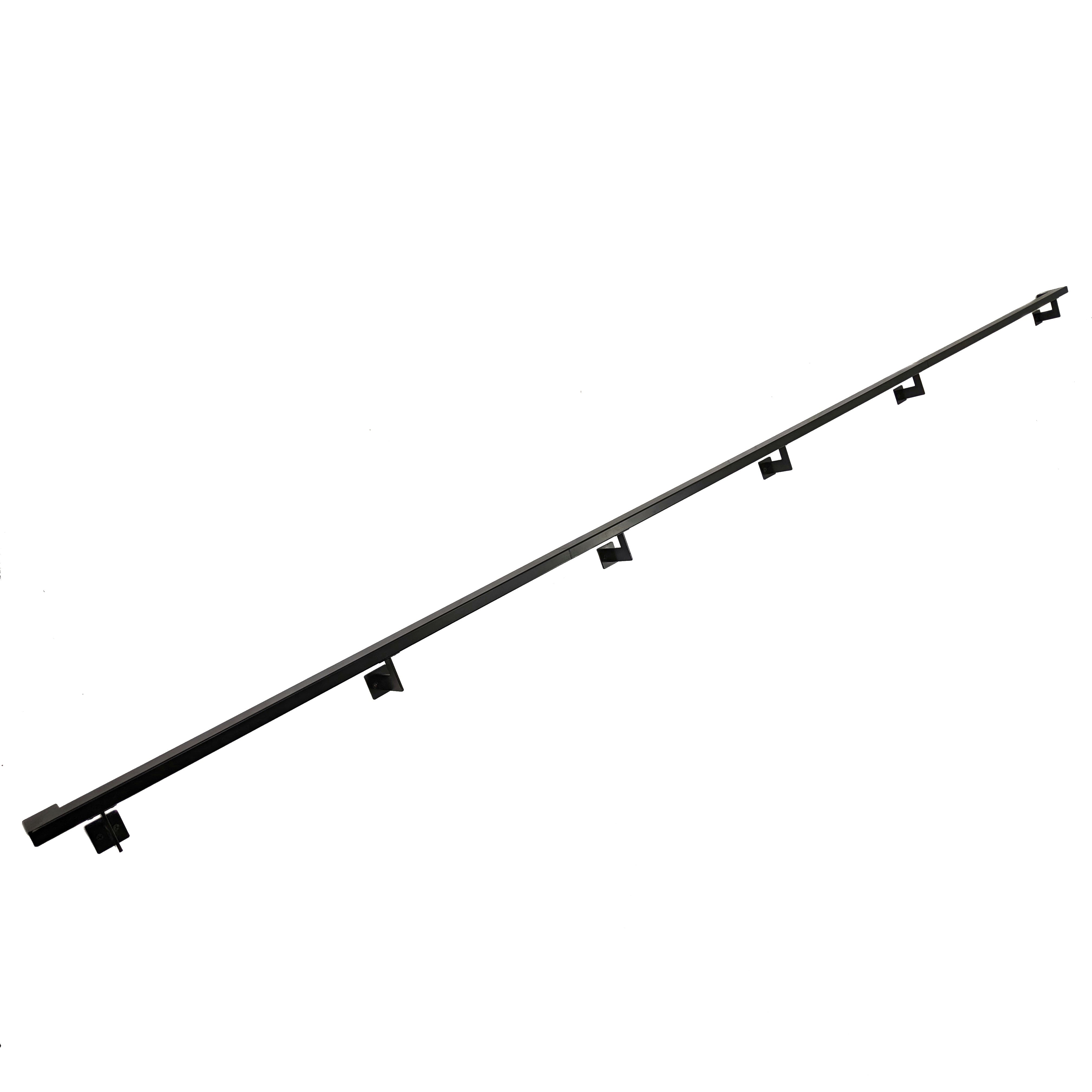 Urban Contemporary Aluminum Complete Handrail Grab Bar Set, Brackets Included, Matt Black Powder Coated Finish