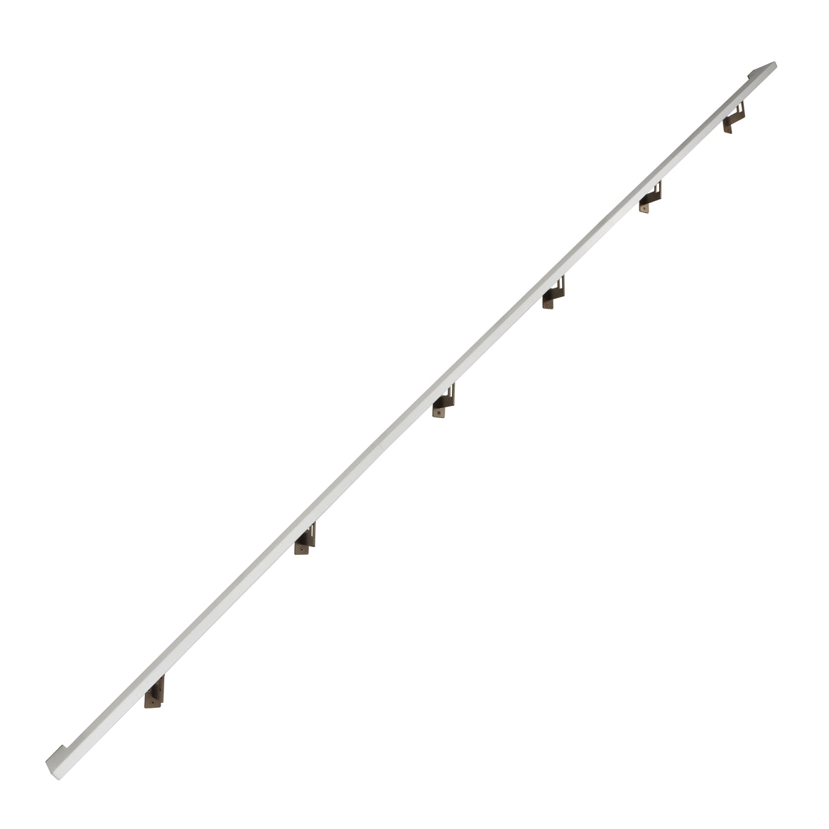 Modern Minimalist High Strength Aluminum Handrail Grab Bar, Brackets Included, Satin White / Bronze Powder Coat