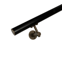 Industrial Aluminum Black/Bronze 1.5 Inch Round Complete Indoor/Outdoor Handrail Grab Bar Kit