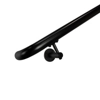 Industrial Aluminum Satin Black 1.5 Inch Round Complete Indoor/Outdoor Handrail Grab Bar Kit with ADA Wall Returns