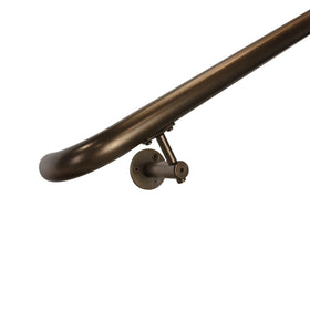 Industrial Aluminum Bronze 1.5 Inch Round Complete Indoor/Outdoor Handrail Grab Bar Kit with ADA Returns to Wall