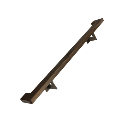 Urban Contemporary Aluminum Complete Handrail Grab Bar Set, Brackets Included, Bronze Powder Coated Finish