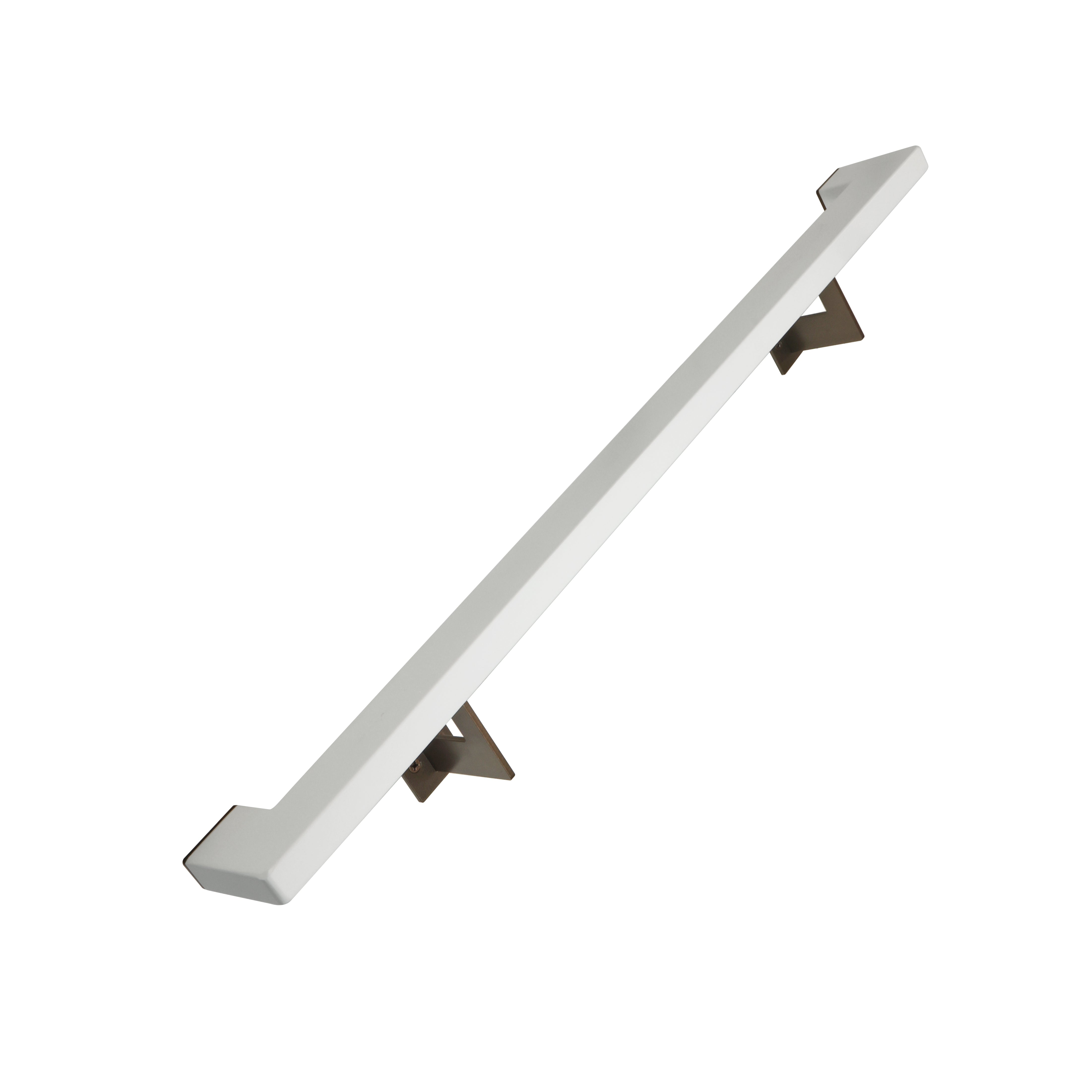 Urban Contemporary Aluminum Complete Handrail Grab Bar Set, Brackets Included, Bronze / Satin White Powder Coated Finish