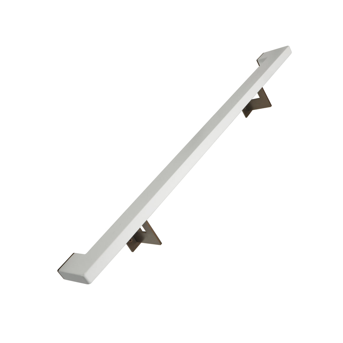 Urban Contemporary Aluminum Complete Handrail Grab Bar Set, Brackets Included, Bronze / Satin White Powder Coated Finish