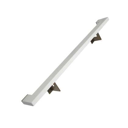 Urban Contemporary Aluminum Complete Handrail Grab Bar Set, Brackets Included, Bronze / Satin White Powder Coated Finish