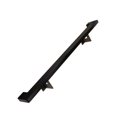 Urban Contemporary Aluminum Complete Handrail Grab Bar Set, Brackets Included, Bronze / Matt Black Powder Coated Finish