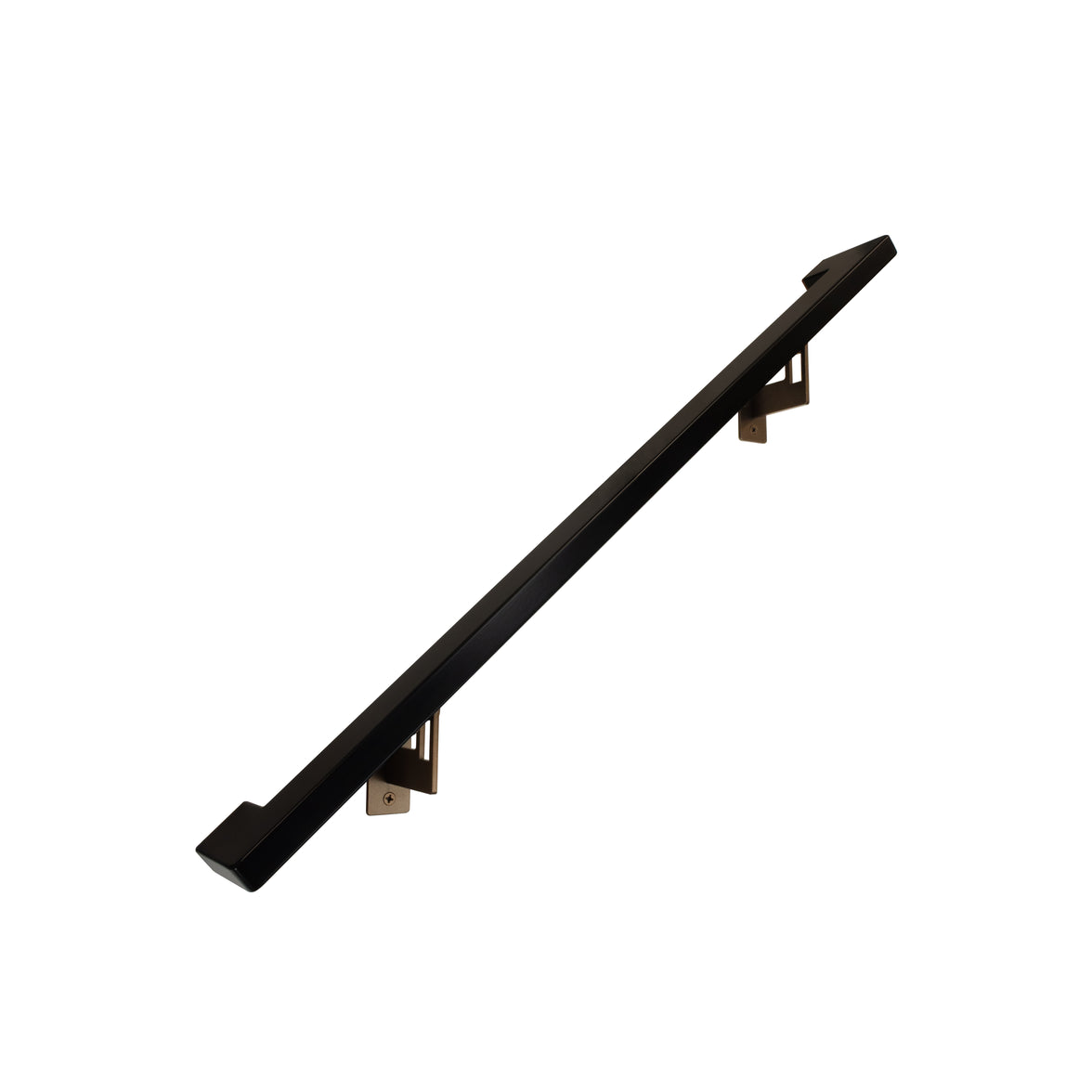Modern Minimalist High Strength Aluminum Handrail Grab Bar, Brackets Included, Matt Black / Bronze Powder Coat