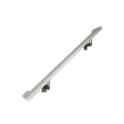 Modern Minimalist High Strength Aluminum Handrail Grab Bar, Brackets Included, Satin White / Bronze Powder Coat