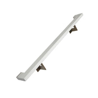 Urban Contemporary Aluminum Complete Handrail Grab Bar Set, Brackets Included, Bronze / Satin White Powder Coated Finish