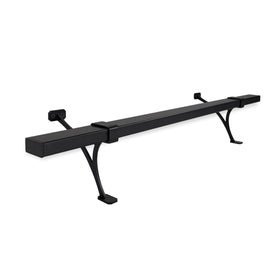 Heavy Duty Aluminum Foot Rail Kit - Floor Mount Rest for Kitchen, Restaurant, and Office - High Strength Brackets, Indoor/Outdoor, Black