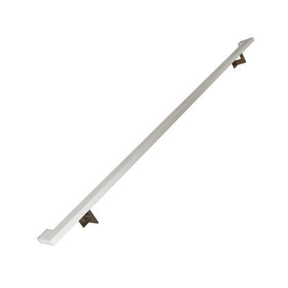 Urban Contemporary Aluminum Complete Handrail Grab Bar Set, Brackets Included, Bronze / Satin White Powder Coated Finish