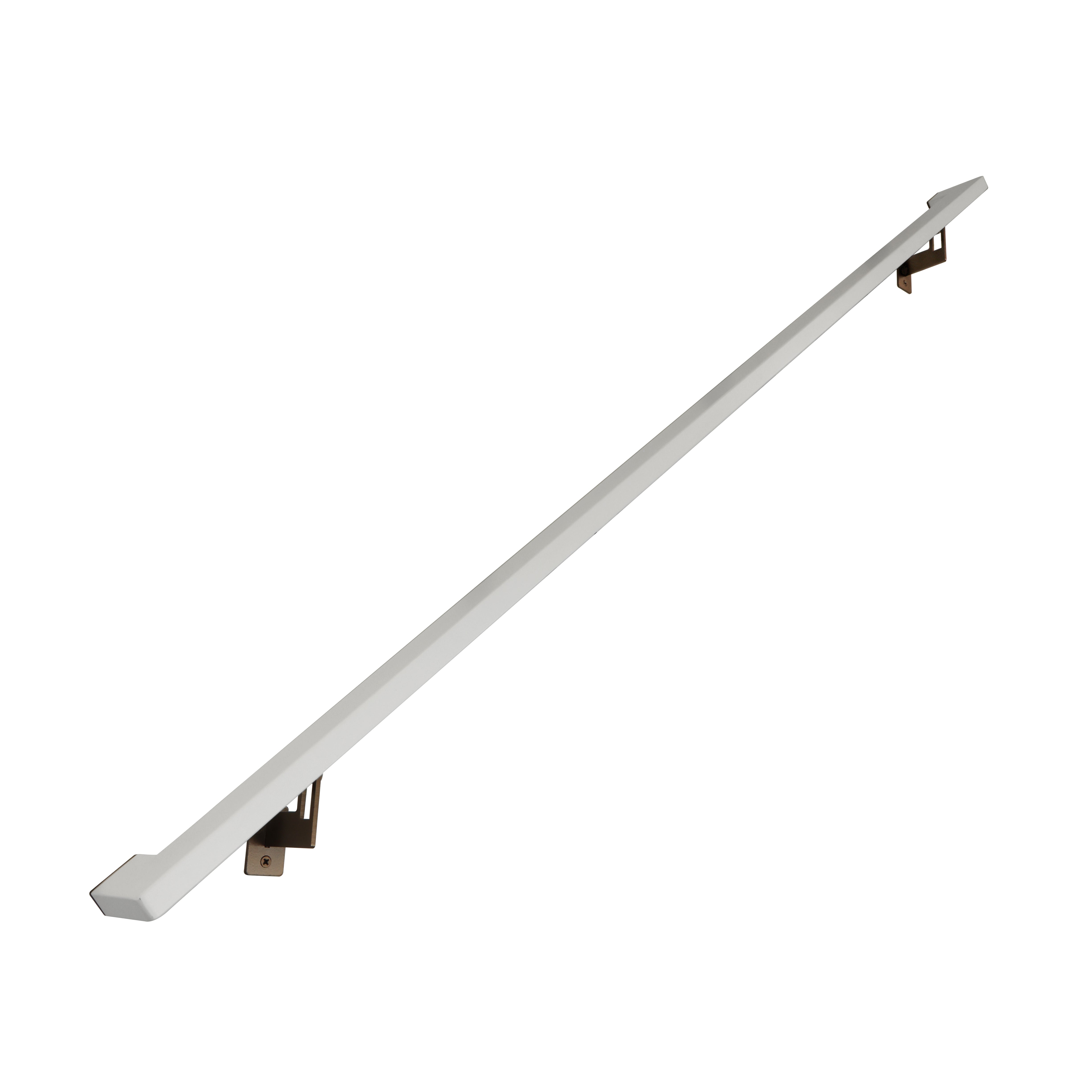 Modern Minimalist High Strength Aluminum Handrail Grab Bar, Brackets Included, Satin White / Bronze Powder Coat