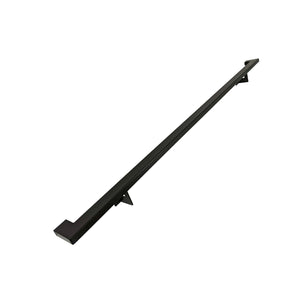 Urban Contemporary Aluminum Complete Handrail Grab Bar Set, Brackets Included, Matt Black Powder Coated Finish