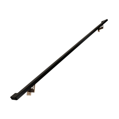 Modern Minimalist High Strength Aluminum Handrail Grab Bar, Brackets Included, Matt Black / Bronze Powder Coat