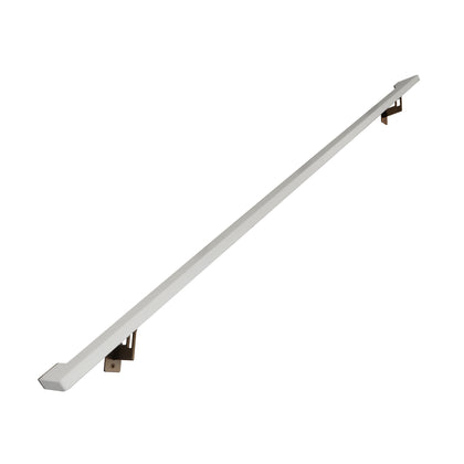 Modern Minimalist High Strength Aluminum Handrail Grab Bar, Brackets Included, Satin White / Bronze Powder Coat