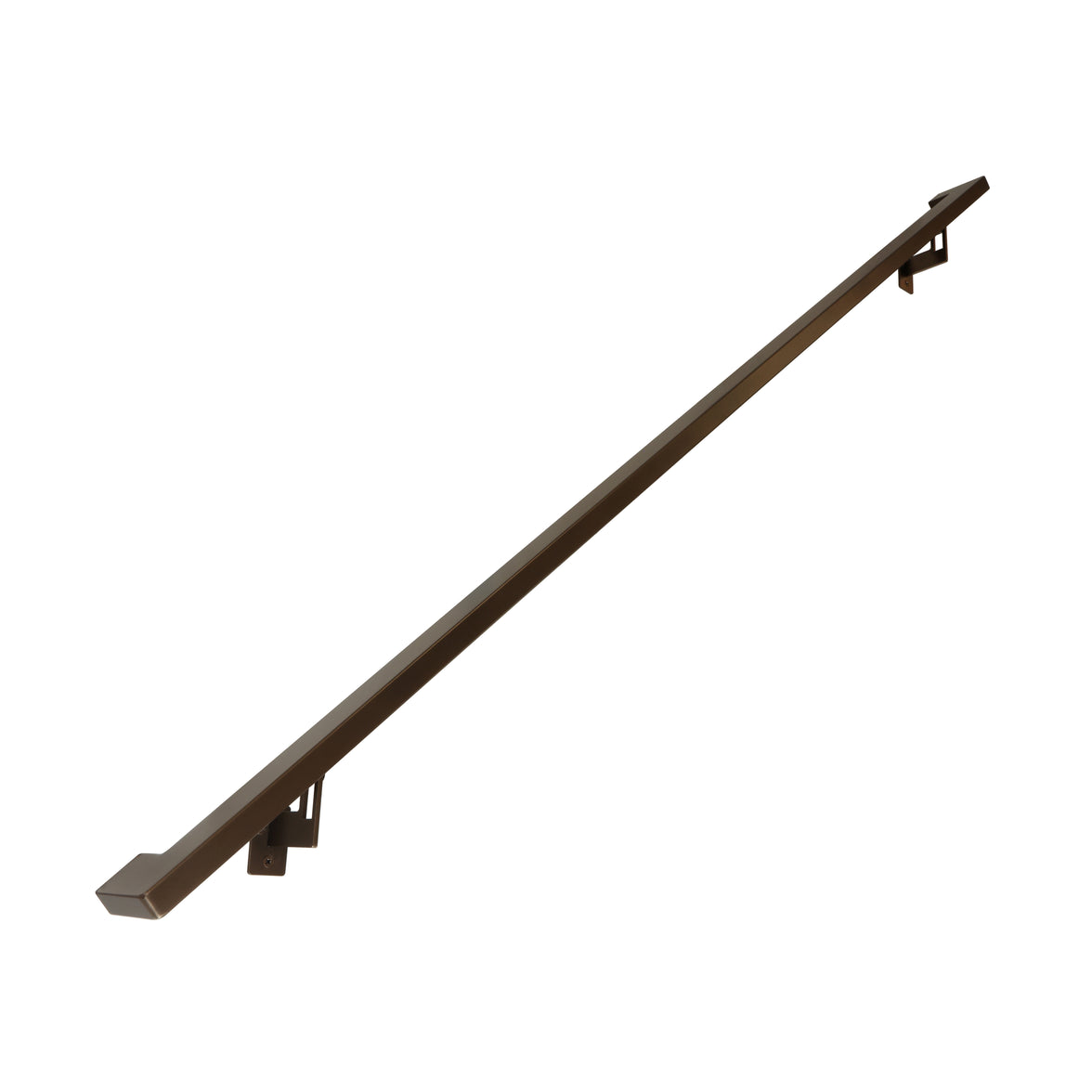 Modern Minimalist High Strength Aluminum Handrail Grab Bar, Brackets Included, Bronze Powder Coat