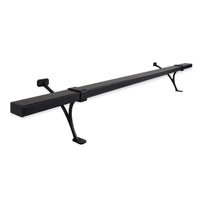 Heavy Duty Aluminum Foot Rail Kit - Floor Mount Rest for Kitchen, Restaurant, and Office - High Strength Brackets, Indoor/Outdoor, Black