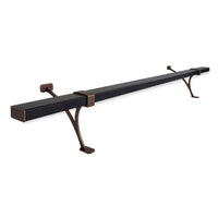 Heavy Duty Aluminum Foot Rail Kit - Floor Mount Rest for Kitchen, Restaurant, and Office - High Strength Brackets, Indoor/Outdoor, Bronze/Black