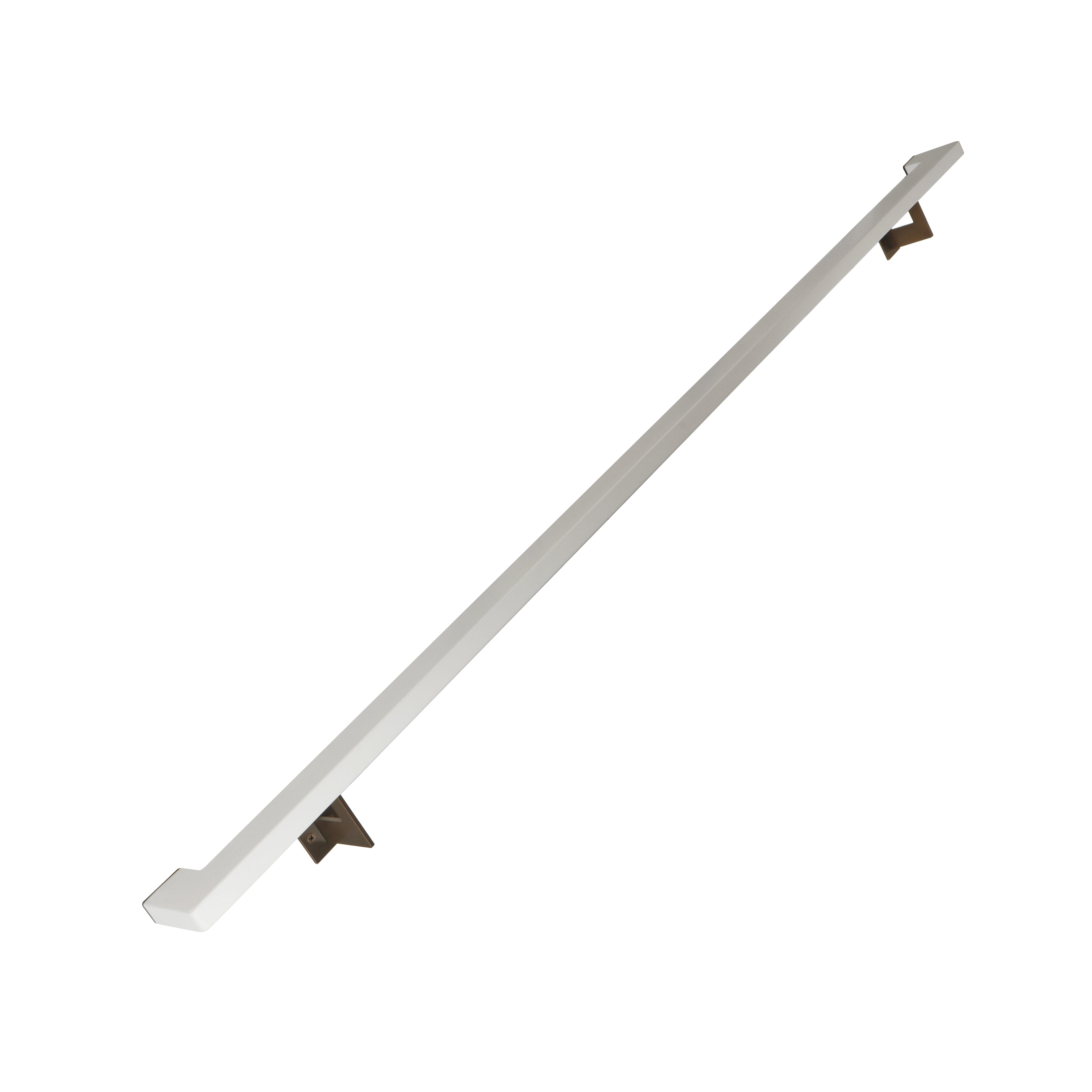 Urban Contemporary Aluminum Complete Handrail Grab Bar Set, Brackets Included, Bronze / Satin White Powder Coated Finish