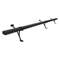Heavy Duty Aluminum Foot Rail Kit - Floor Mount Rest for Kitchen, Restaurant, and Office - High Strength Brackets, Indoor/Outdoor, Black