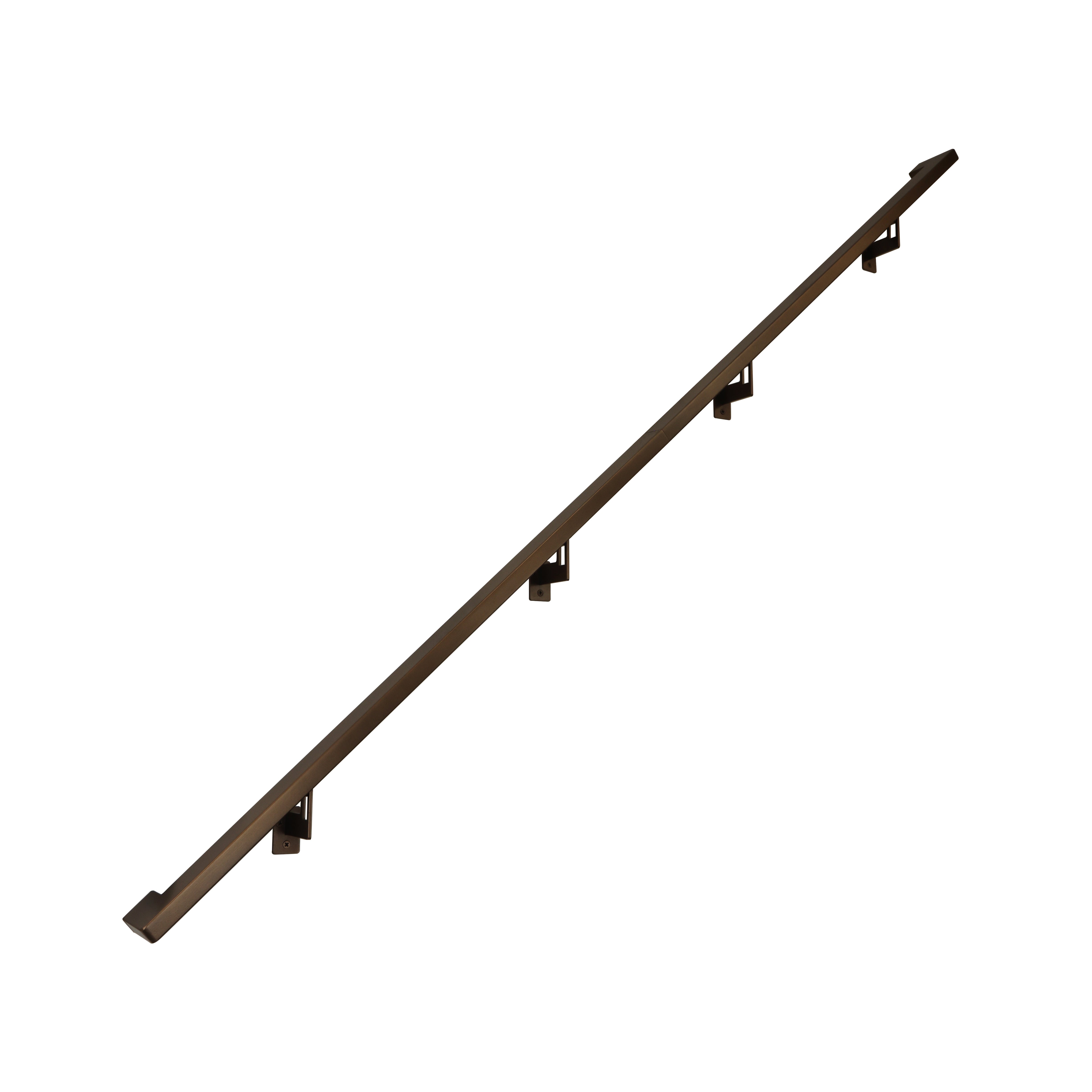 Modern Minimalist High Strength Aluminum Handrail Grab Bar, Brackets Included, Bronze Powder Coat