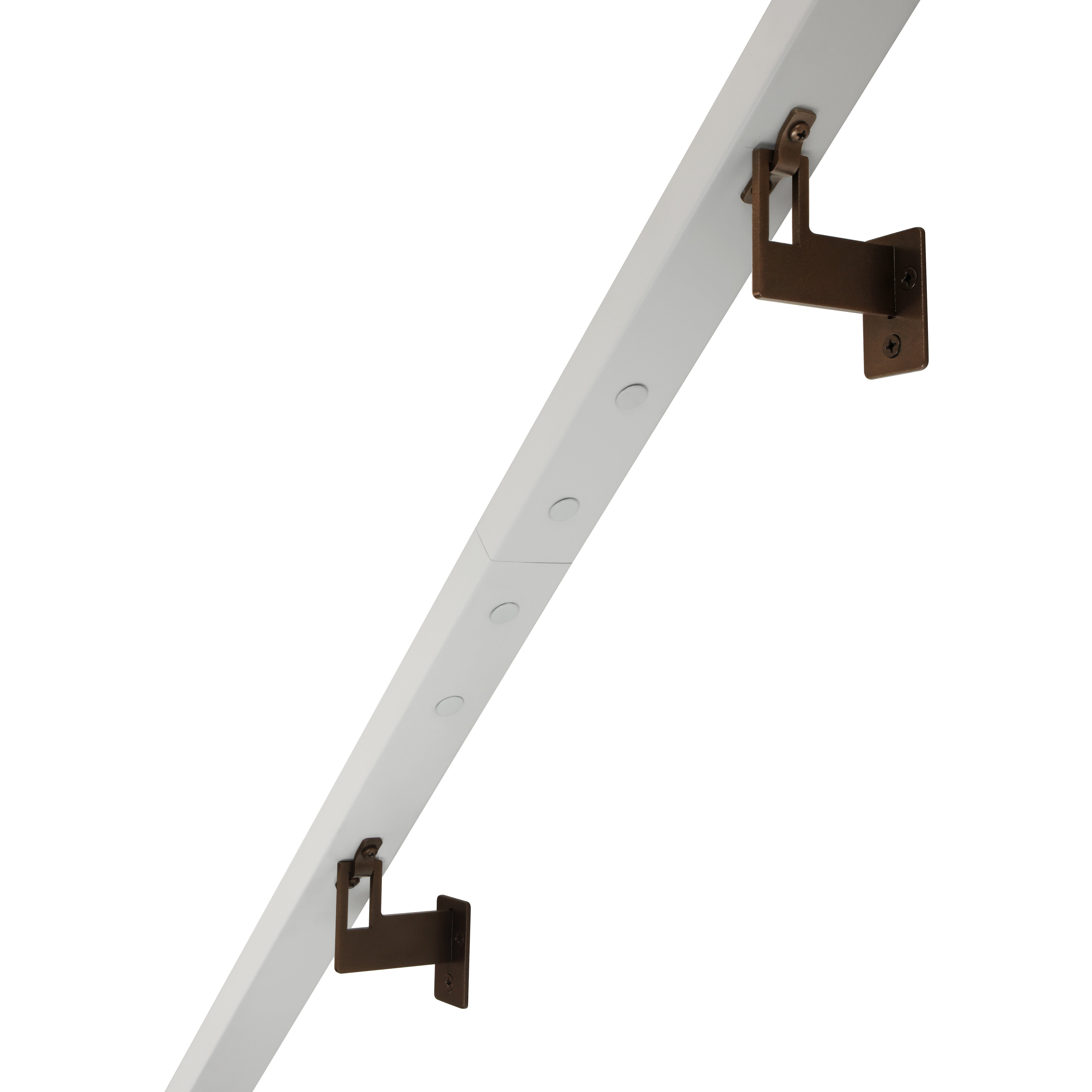 Modern Minimalist High Strength Aluminum Handrail Grab Bar, Brackets Included, Satin White / Bronze Powder Coat