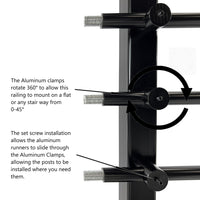 Modern Horizontal Adjustable Railing Banister System, for Staircases, Balconies, and Decks, Complete Guard Railing Kit