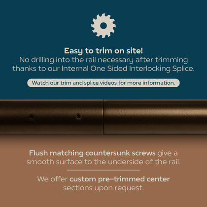 Industrial Aluminum Indoor/Outdoor ADA Customizable Handrail with 12 inch Commercial Horizontal Extensions, 1.5 Inch Round Complete Grab Bar Kit - Bronze Powder Coat