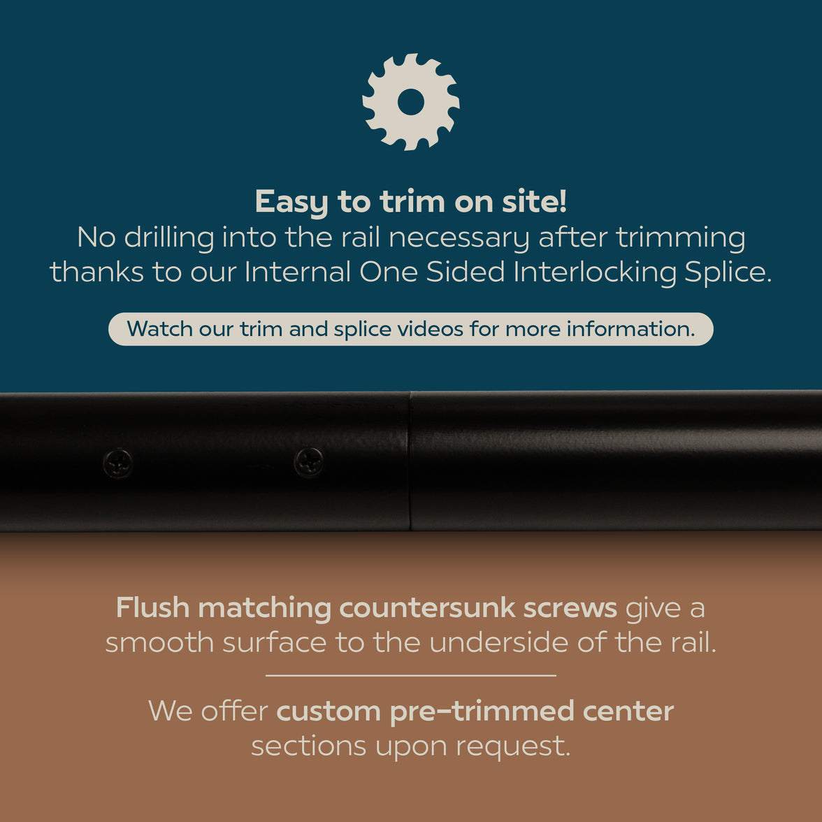 Industrial Aluminum Indoor/Outdoor ADA Customizable Handrail with 12 inch Commercial Horizontal Extensions, 1.5 Inch Round Complete Grab Bar Kit - Bronze / Satin Black Powder Coat