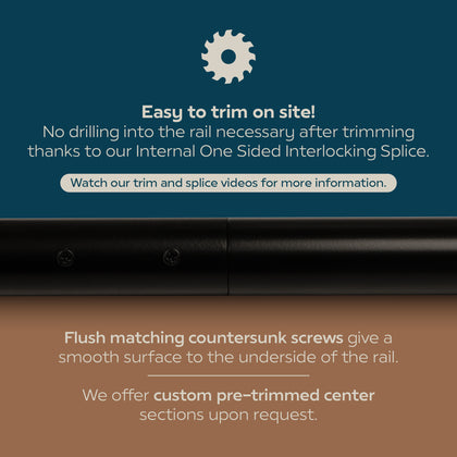 Industrial Aluminum Indoor/Outdoor ADA Customizable Handrail with 12 inch Commercial Horizontal Extensions, 1.5 Inch Round Complete Grab Bar Kit - Bronze / Satin Black Powder Coat