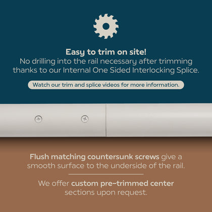 Industrial Aluminum Indoor/Outdoor ADA Customizable Handrail with 12 inch Commercial Horizontal Extensions, 1.5 Inch Round Complete Grab Bar Kit - Bronze / Satin White Powder Coat