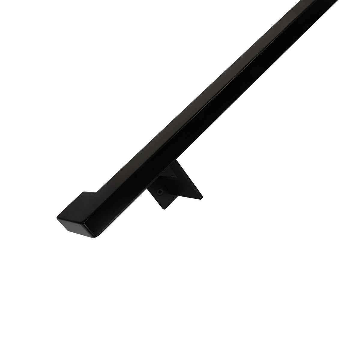 Urban Contemporary Aluminum Complete Handrail Grab Bar Set, Brackets Included, Matt Black Powder Coated Finish