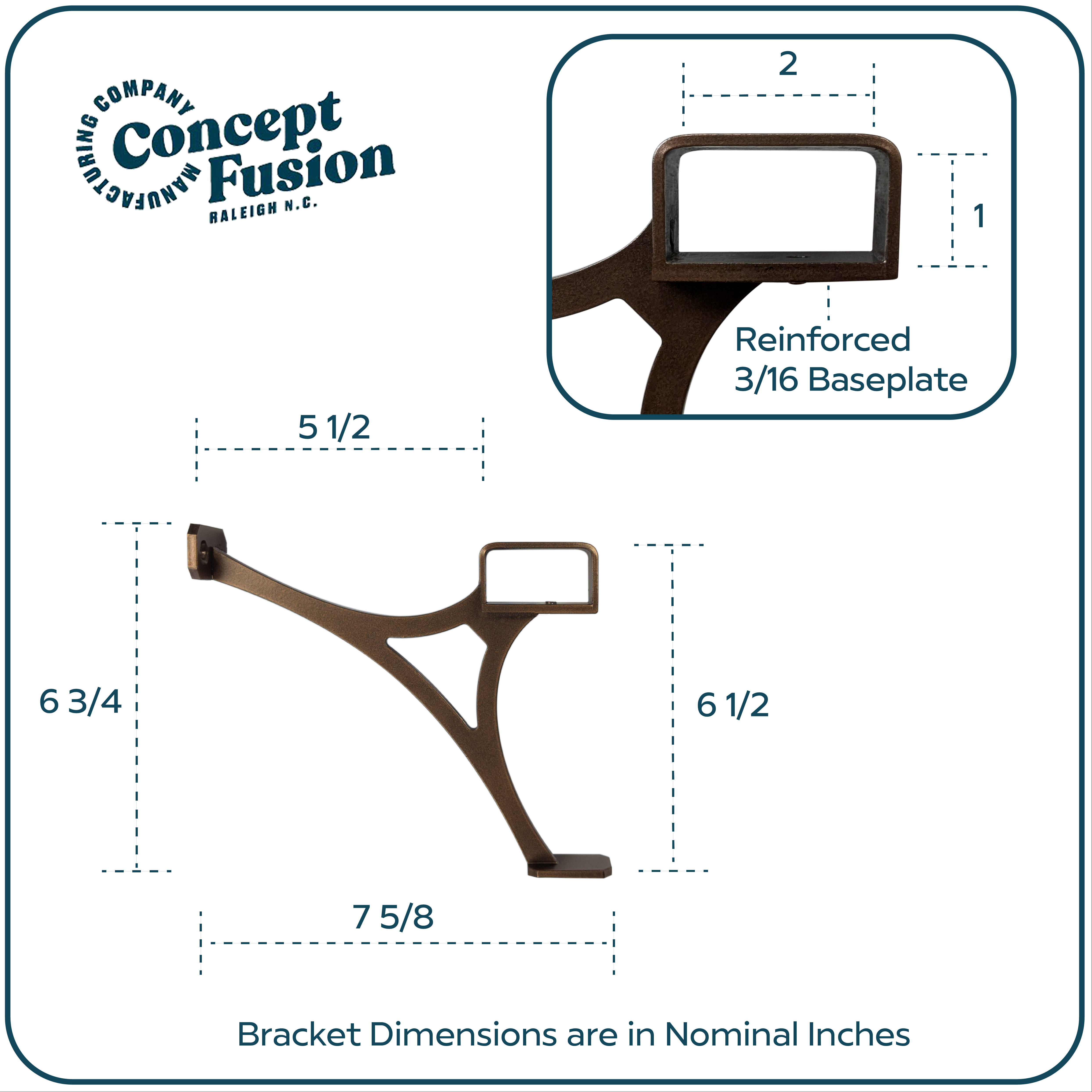 Heavy Duty Aluminum Foot Rail Kit - Floor Mount Rest for Kitchen, Restaurant, and Office - High Strength Brackets, Indoor/Outdoor, Bronze/Black